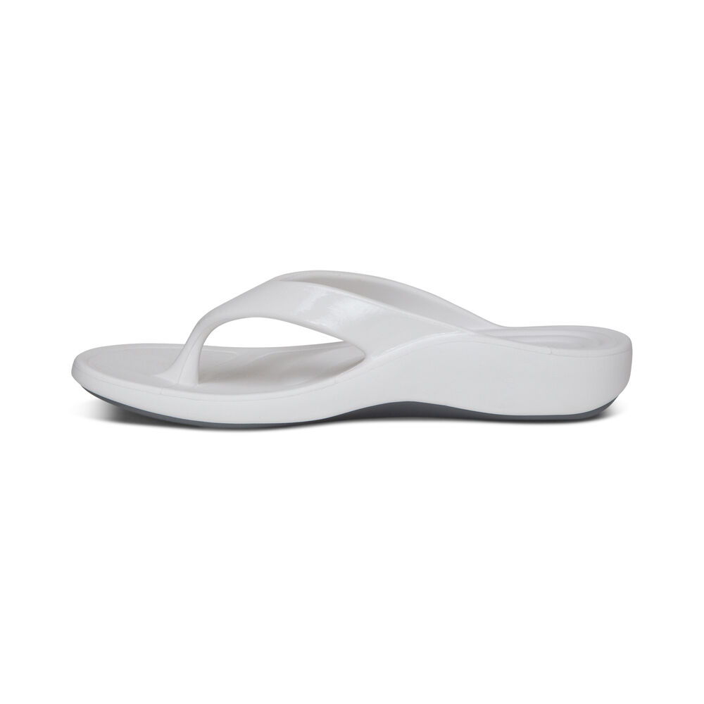 Aetrex Women's Maui Flip Flops - White | USA 19ZMRRH